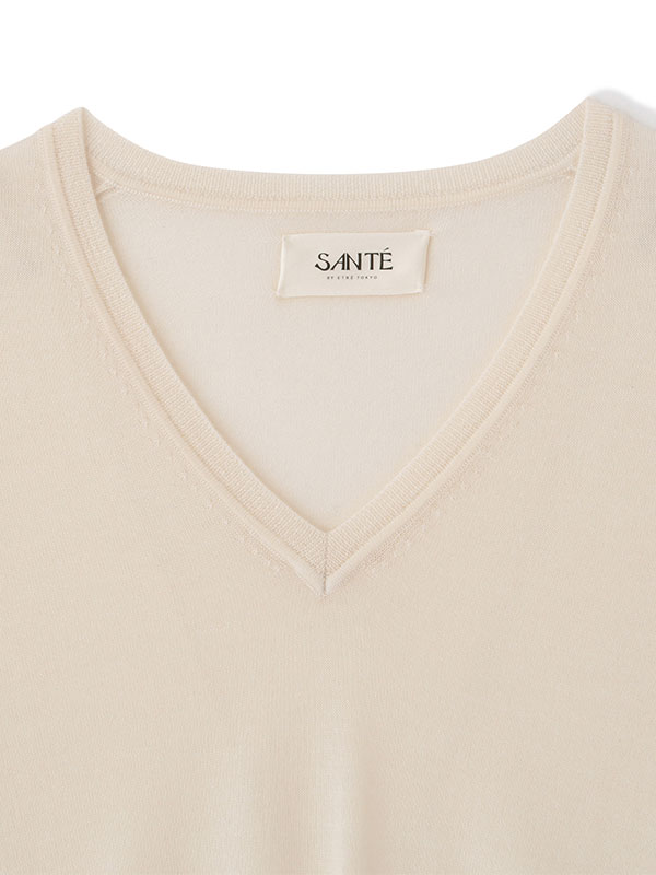ニット セーター SANTEシルクカシミヤVネックニットプルオーバー レディース SANTEシルクカシミヤVネックニットプルオーバー(F OFF WHITE