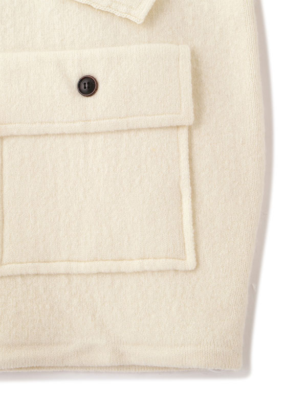 ダブルフェイスフロントファスナーニットプルオーバー