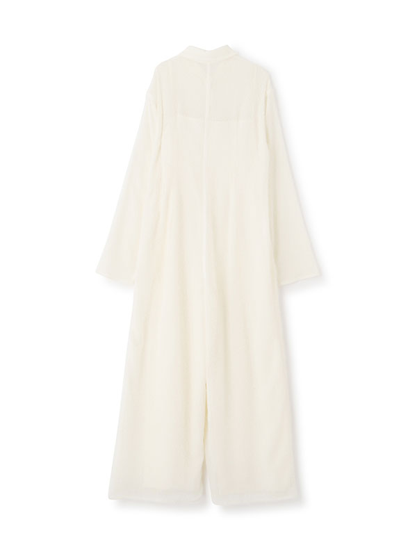ブラッシュドチュールオールインワン(S OFF WHITE): ワンピース