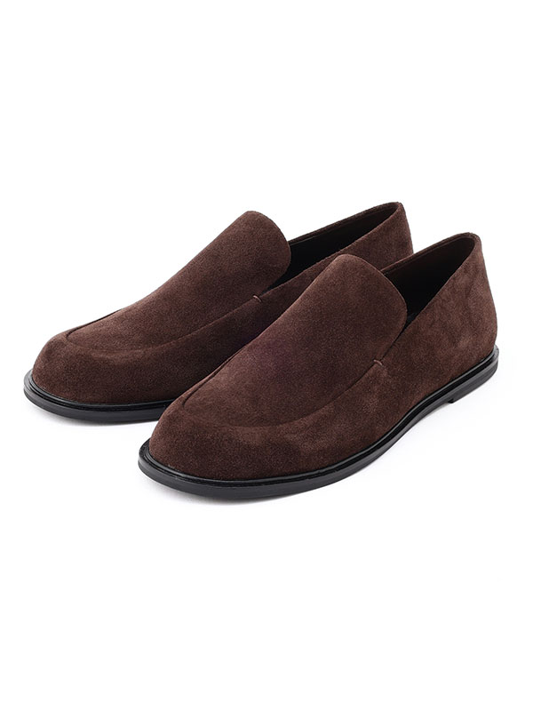 スウェードフラットローファー