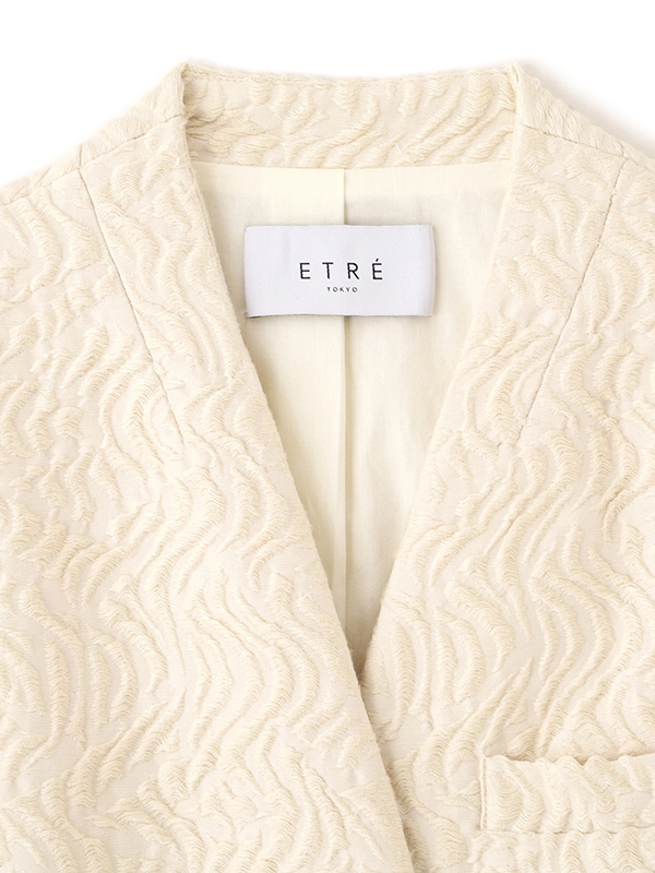 ジャガードノーカラージャケット