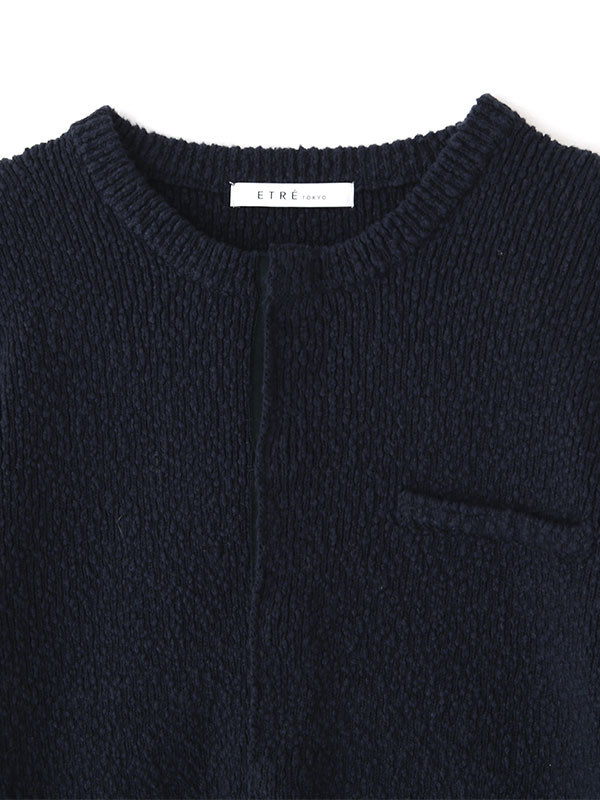 ファンシーヤーンクルーネックニットカーディガン