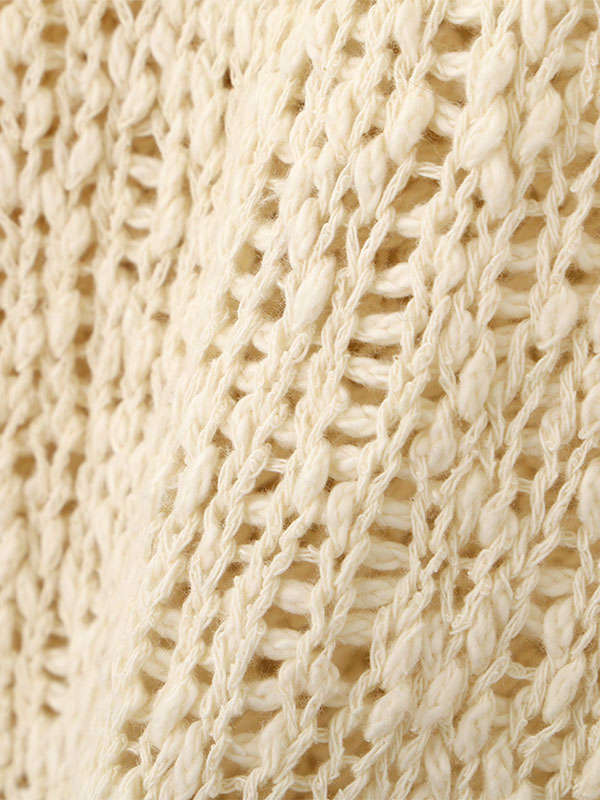 スラブヤーンローゲージニットプルオーバー