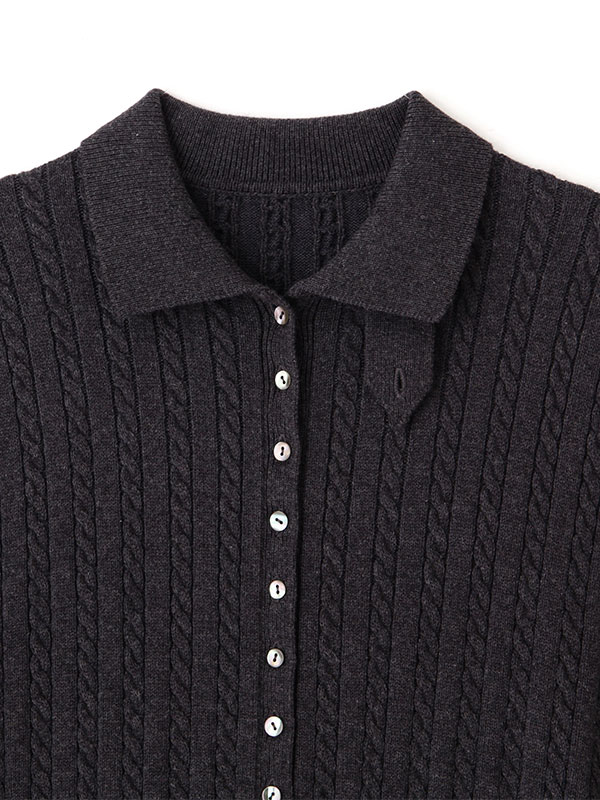 ナローケーブルニットワンピース