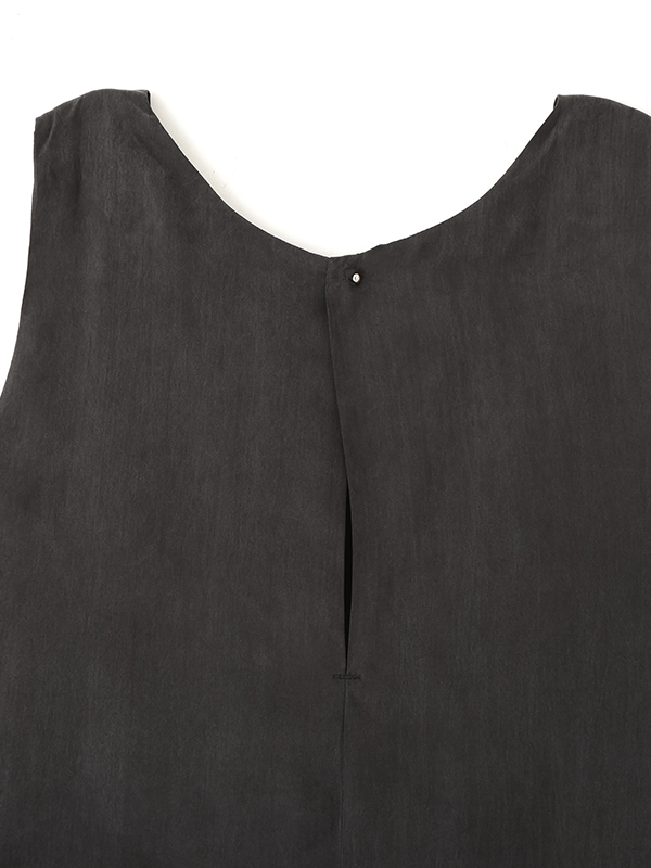 クルーネックキュプラタンクオールインワン