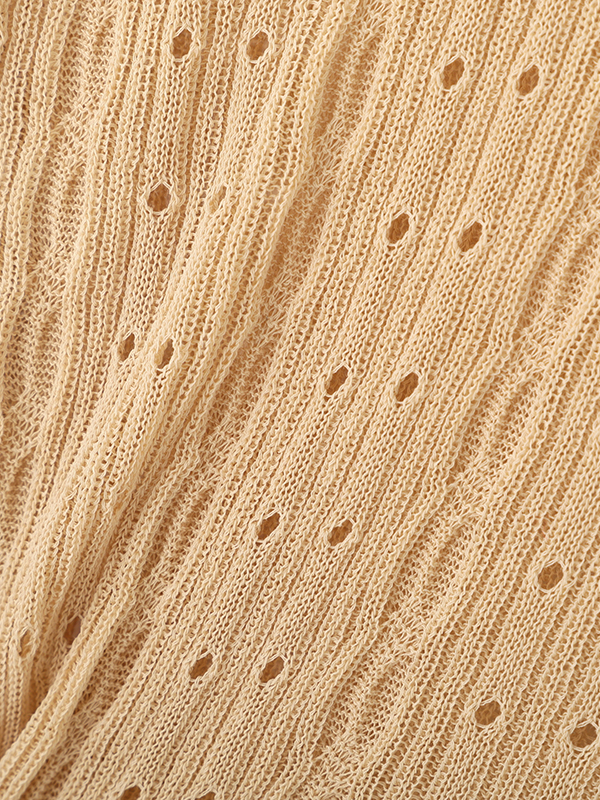 パターンスティッチシアーニットカーディガン