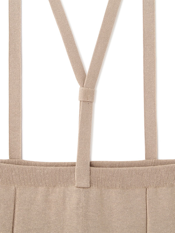 コットンリネンニットサスパンツ