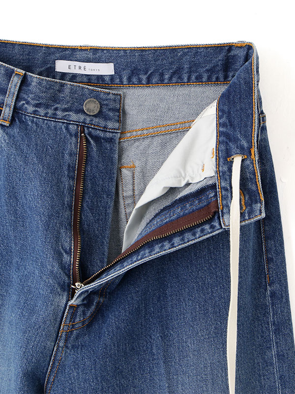 ウエストコードセンタークリースデニム