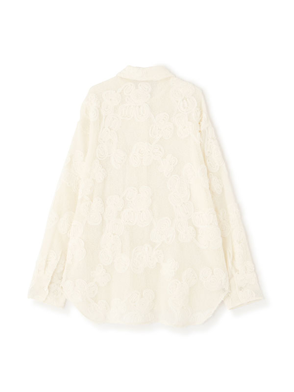 コードエンブロイダリーブラッシュドチュールシャツ