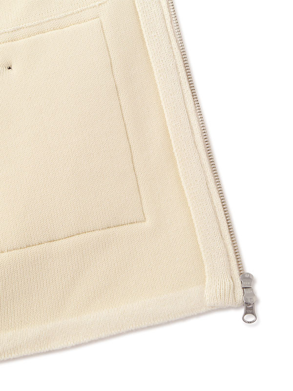 ダブルフェイスフロントファスナーニットプルオーバー