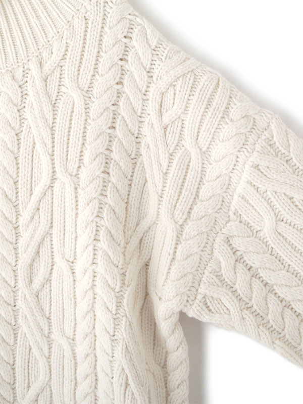 ダブルジップケーブルニットカーディガン