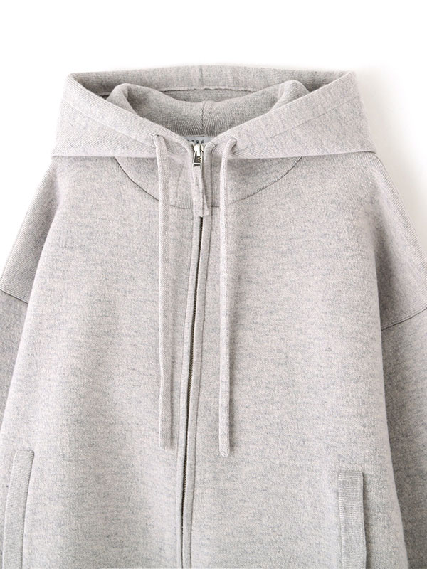 ダブルフェイスオーバーサイズニットパーカー