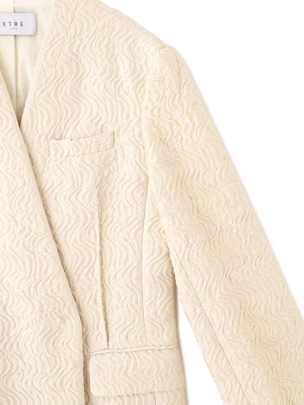 ジャガードノーカラージャケット