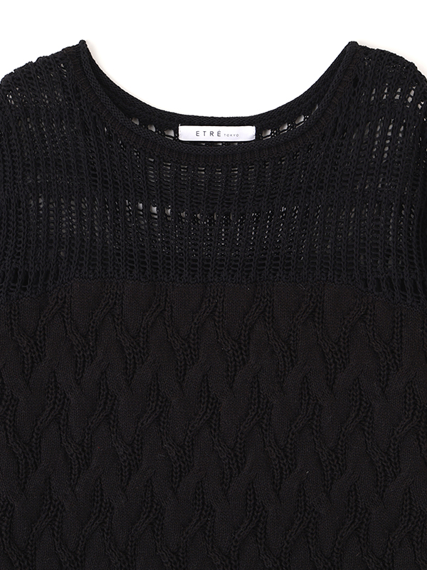 コードヤーンケーブルニットワンピース