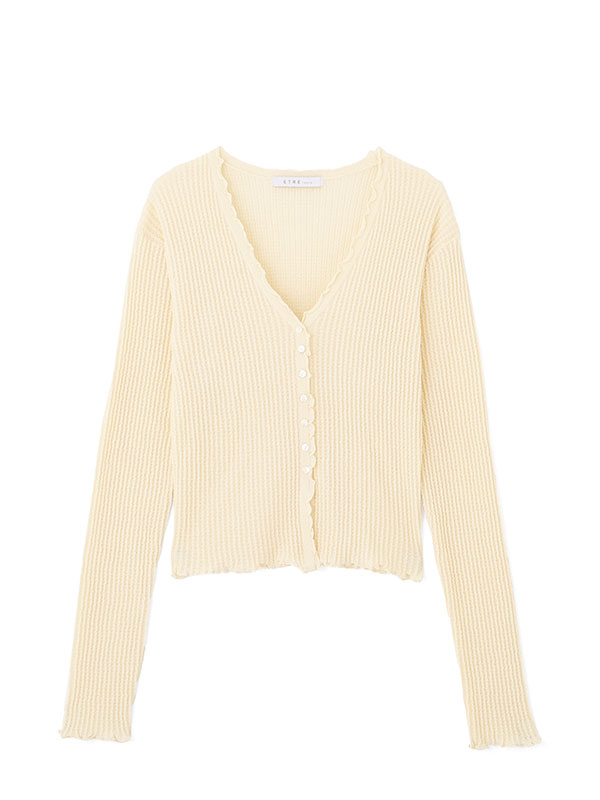 Vネックメローシアーカーディガン