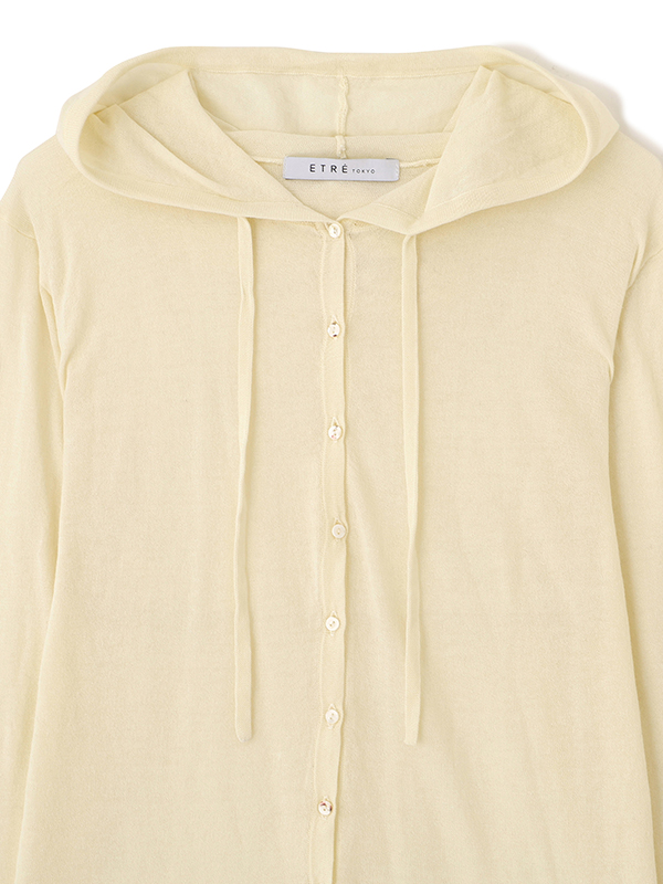 シアーニットフードカーディガン