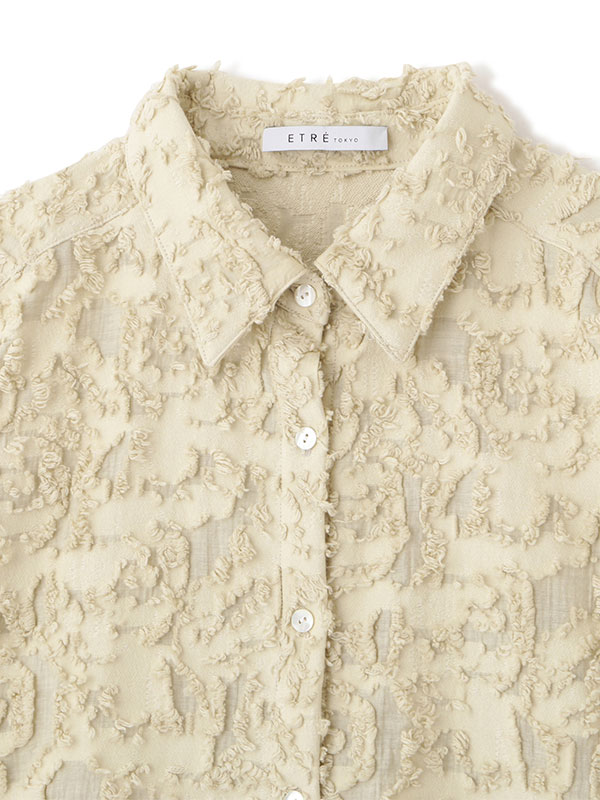 カットジャガードオーバーサイズシャツ(F OFF WHITE): トップス