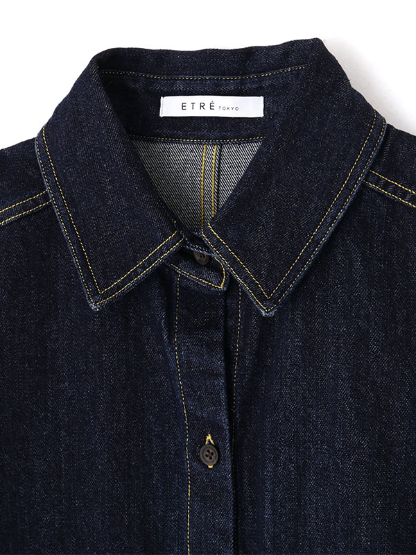 EDWIN×ETRE TOKYOスリーブレスデニムミニワンピース(S BLACK