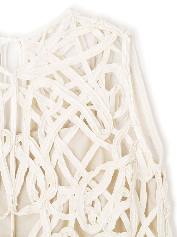 ブレードパターンノースリーブオールインワン(S OFF WHITE