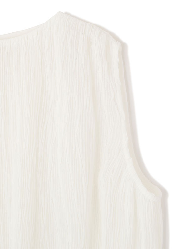 ランダムプリーツシアープルオーバー(F WHITE): トップス