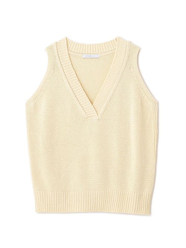 Vネックスリーブレスニットプルオーバー