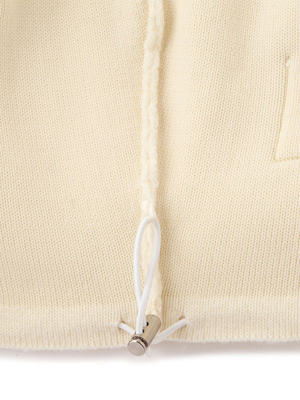 ダブルフェイスフロントファスナーニットプルオーバー