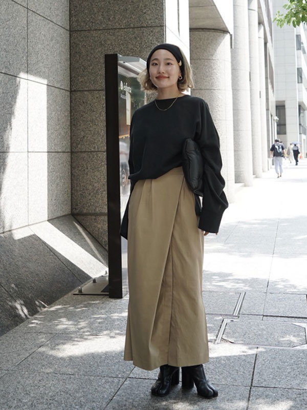 デザインラップロングスカート