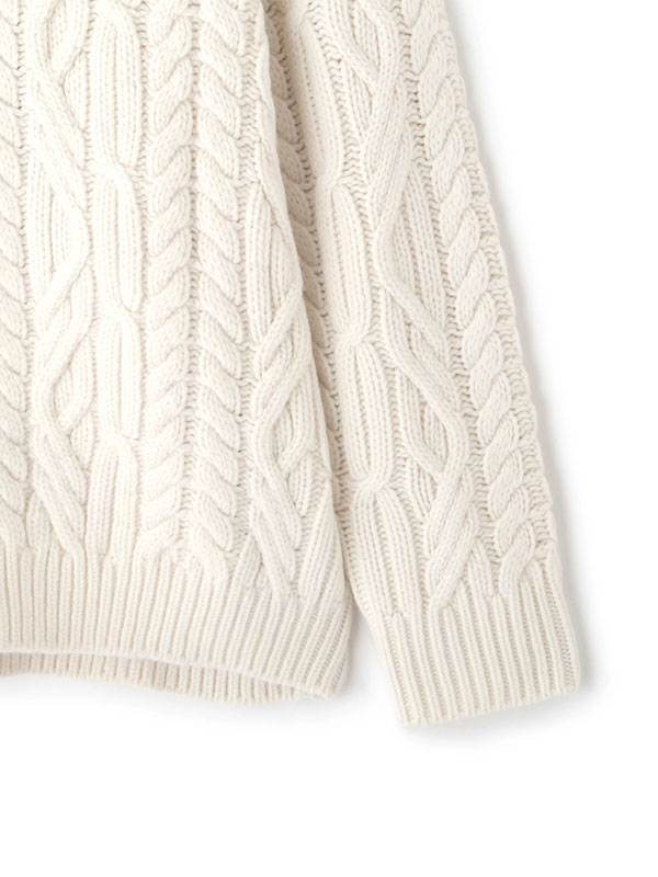 ダブルジップケーブルニットカーディガン