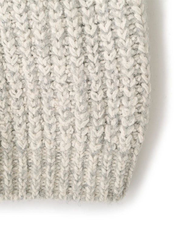 ブークレモールヤーンハイネックニットプルオーバー