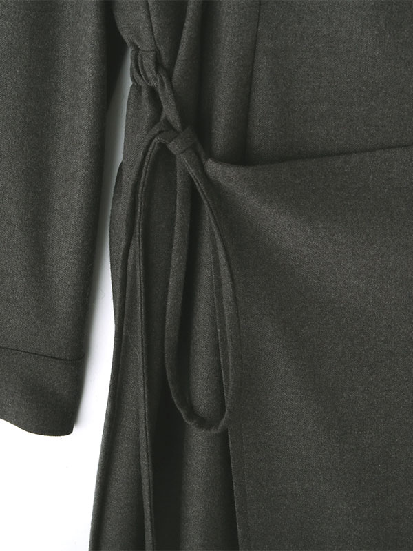 ウーステッドドレープネックワンピース