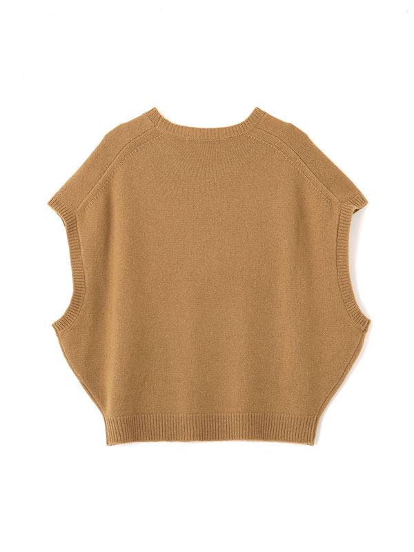 ウールカシミヤスリーブレスニットプルオーバー