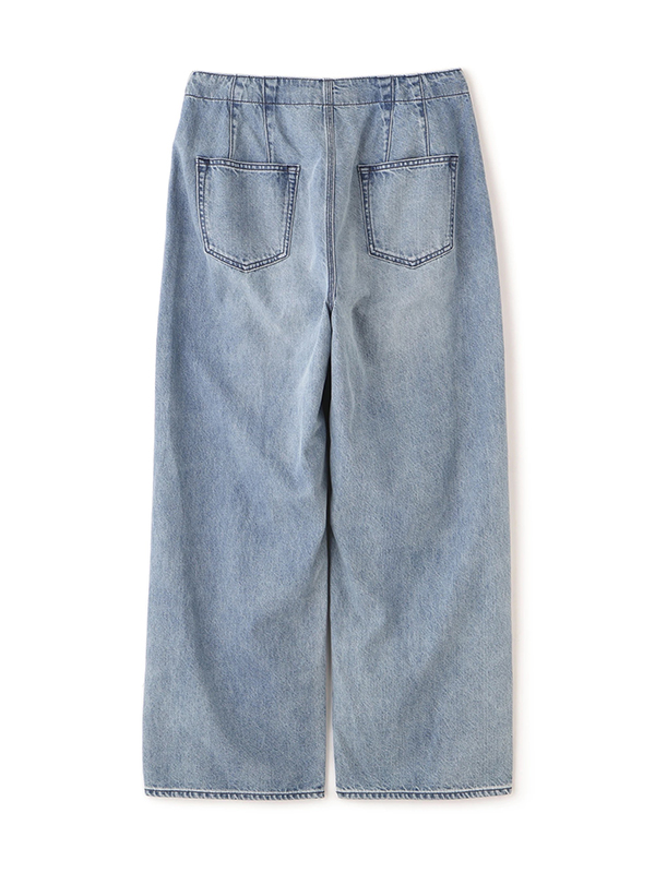 デニムタックワイドパンツ
