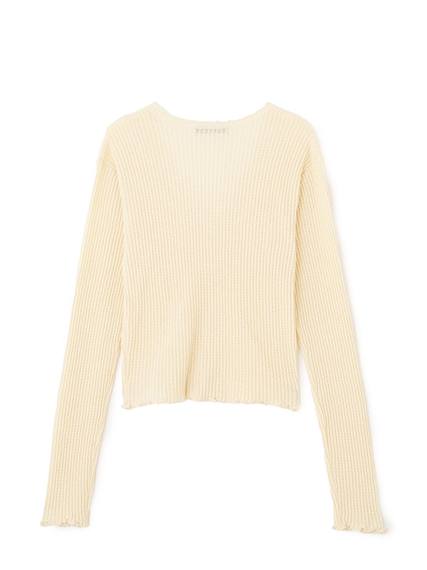 Vネックメローシアーカーディガン