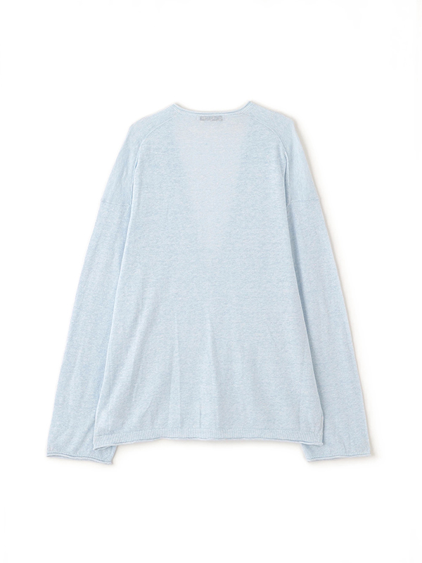 コットンリネンハイゲージネックニットプルオーバー