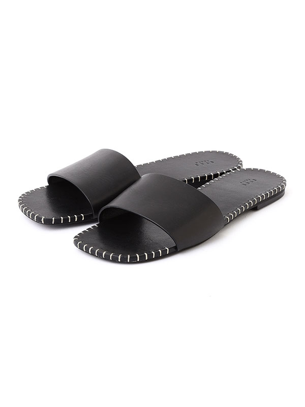 ハンドステッチタンドレザーフラットサンダル