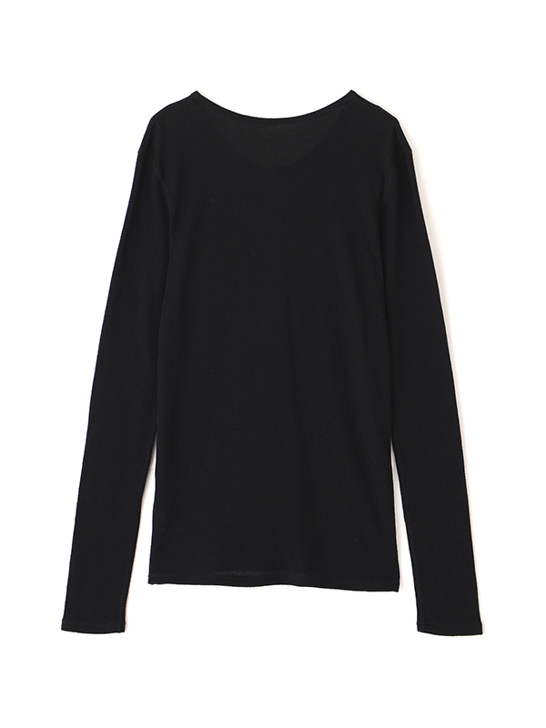 シアーワッフルヘンリーネックプルオーバー