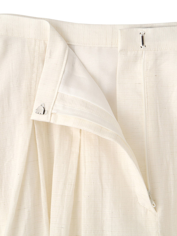 完売品　etre tokyoブークレサイドラインパンツ　ホワイト/S 2wayライトコットンワイドパンツ(S WHITE): ボトムス │ ETRE