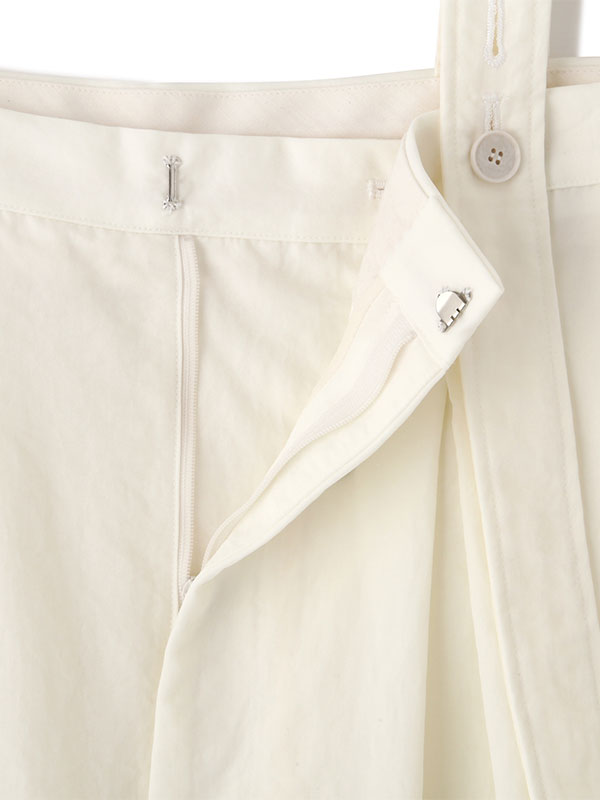 サスペンダーヘムタックカーブパンツ(S WHITE): ボトムス