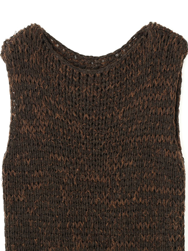 スリーブレスローゲージニットワンピース