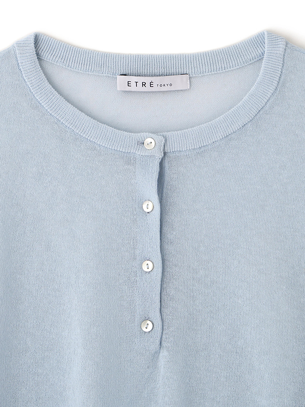 ヘンリーネックシアーニットプルオーバー