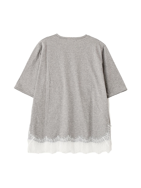 クルーネックヘムレースTee