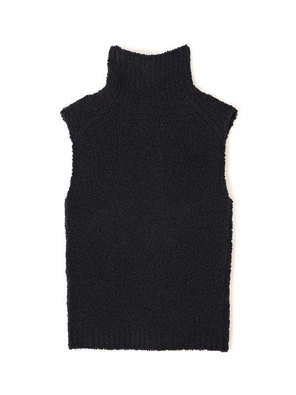 モールヤーンハイネックニットベスト