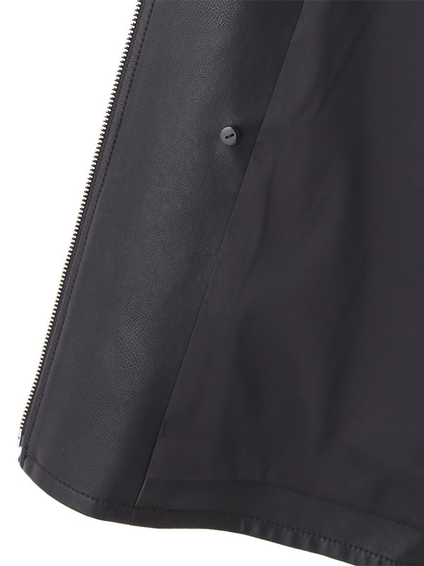 フェイクレザーオーバーサイズブルゾン(S BLACK): アウター