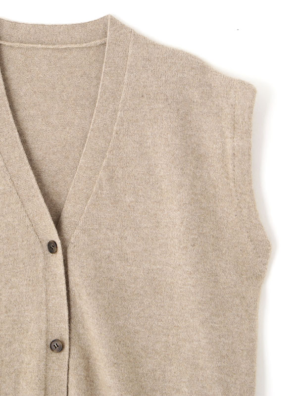 プレーンステッチVネックニットベスト