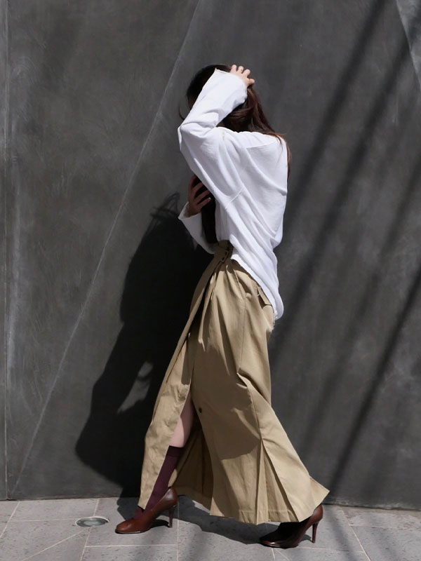 デザインラップロングスカート