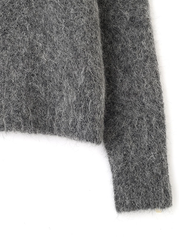 ハーフジップアルパカニットプルオーバー