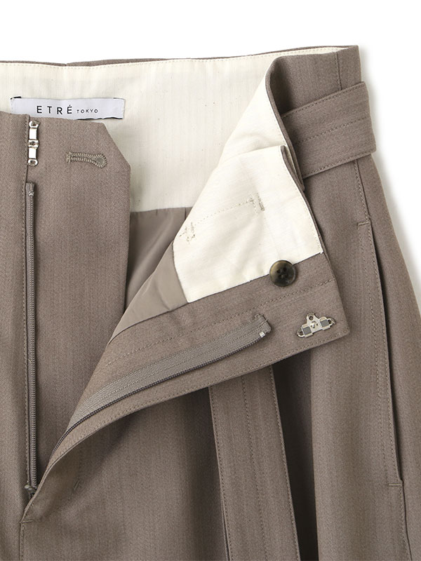 ベルテッドタックワイドパンツ
