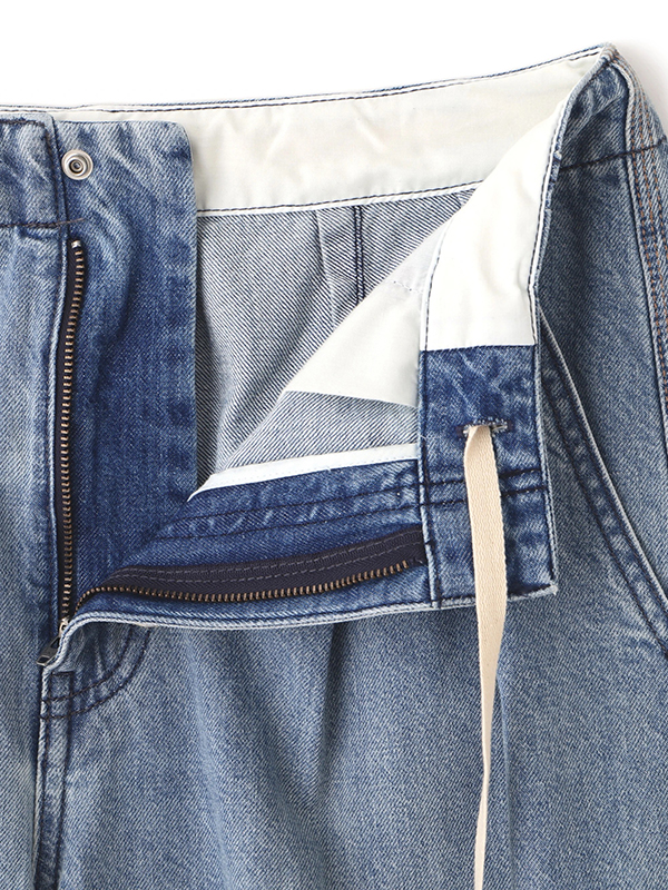 デニムタックワイドパンツ