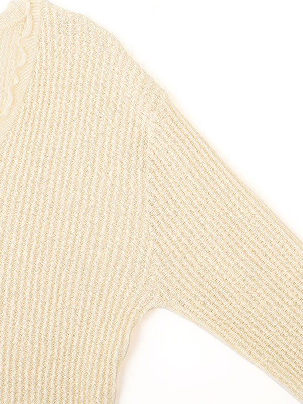 Vネックメローシアーカーディガン