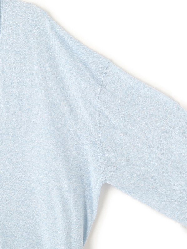 コットンリネンハイゲージネックニットプルオーバー